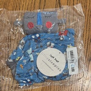 Little Sleepies Bamboo Robot Party Gray and Blue Kids Lovey